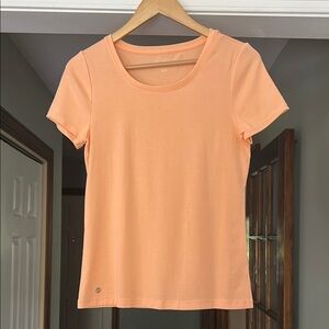 NWT Lilly Pulitzer Cotton Blend Round Neck Short Sleeve T Shirt Top Peach Sz M